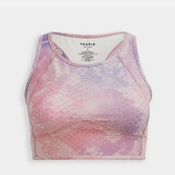 Torrid Purple Sports Bra Longline Shine Activewear Stretch Racerback SIZE 3 NWT - Picture 5 of 5